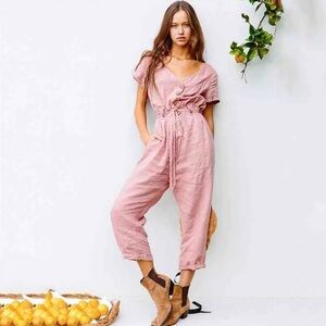 Soft Pink Cotton Light weight Jumpsuit Size Lg
